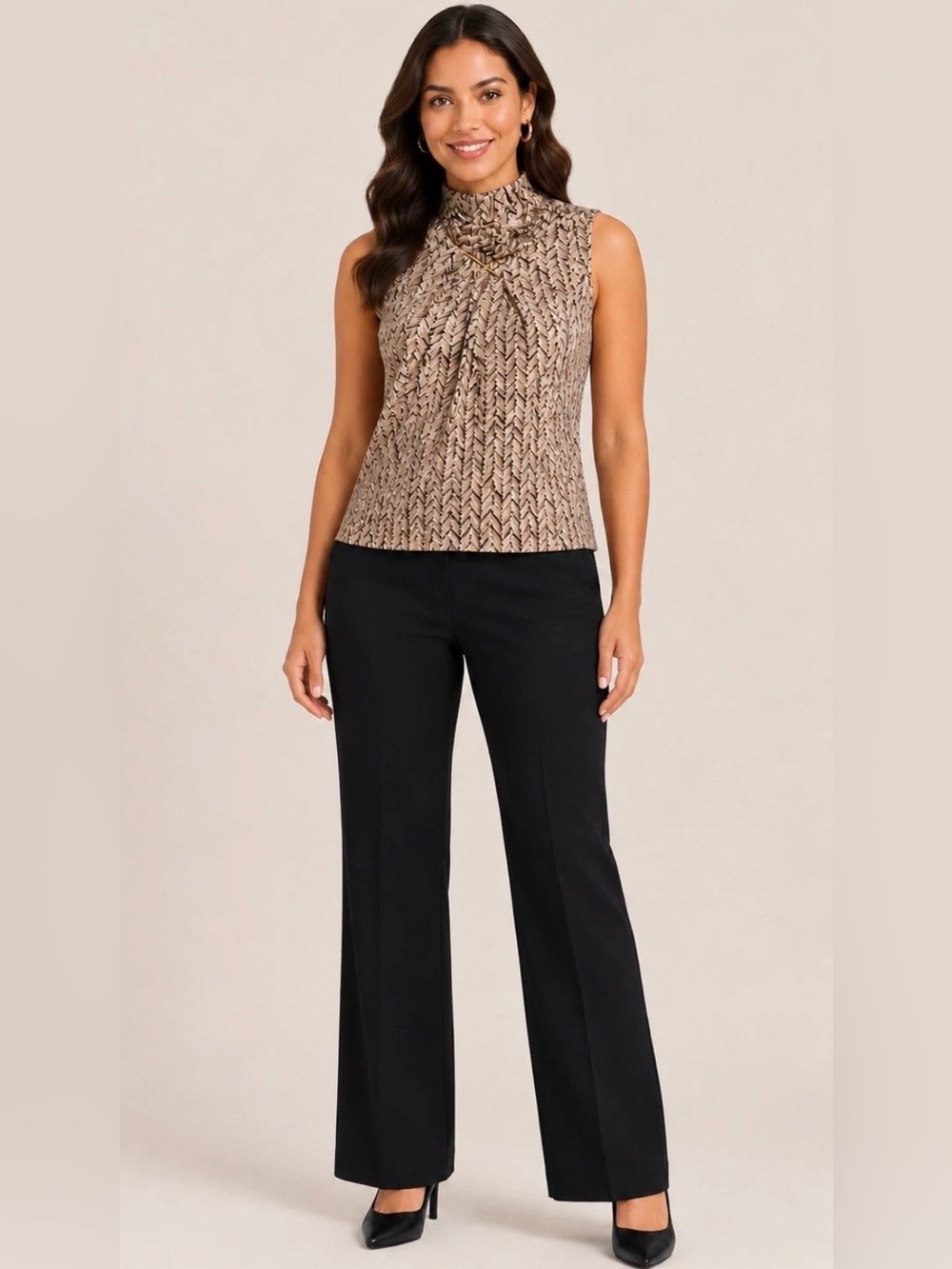 Calvin Klein Women’s Size Small Cowl Neck Sleeveless Blouse